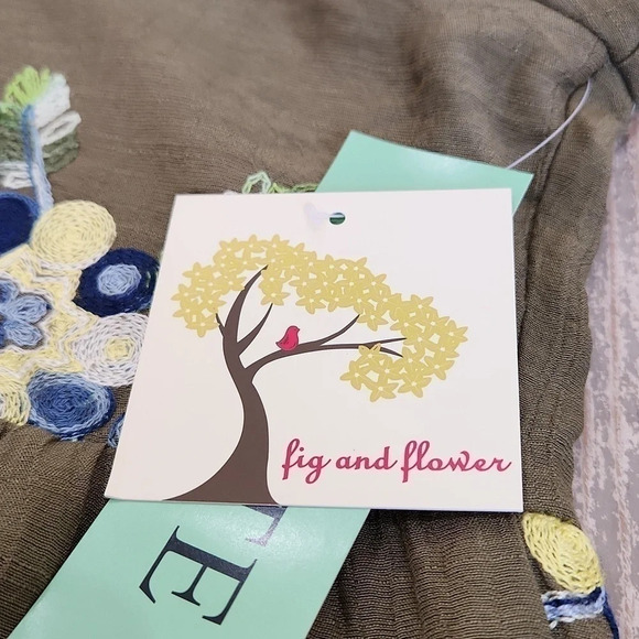 ANTHROPOLOGIE Fig and Flower,Olive Floral Dress, US Women's Medium NWT - Picture 7 of 10